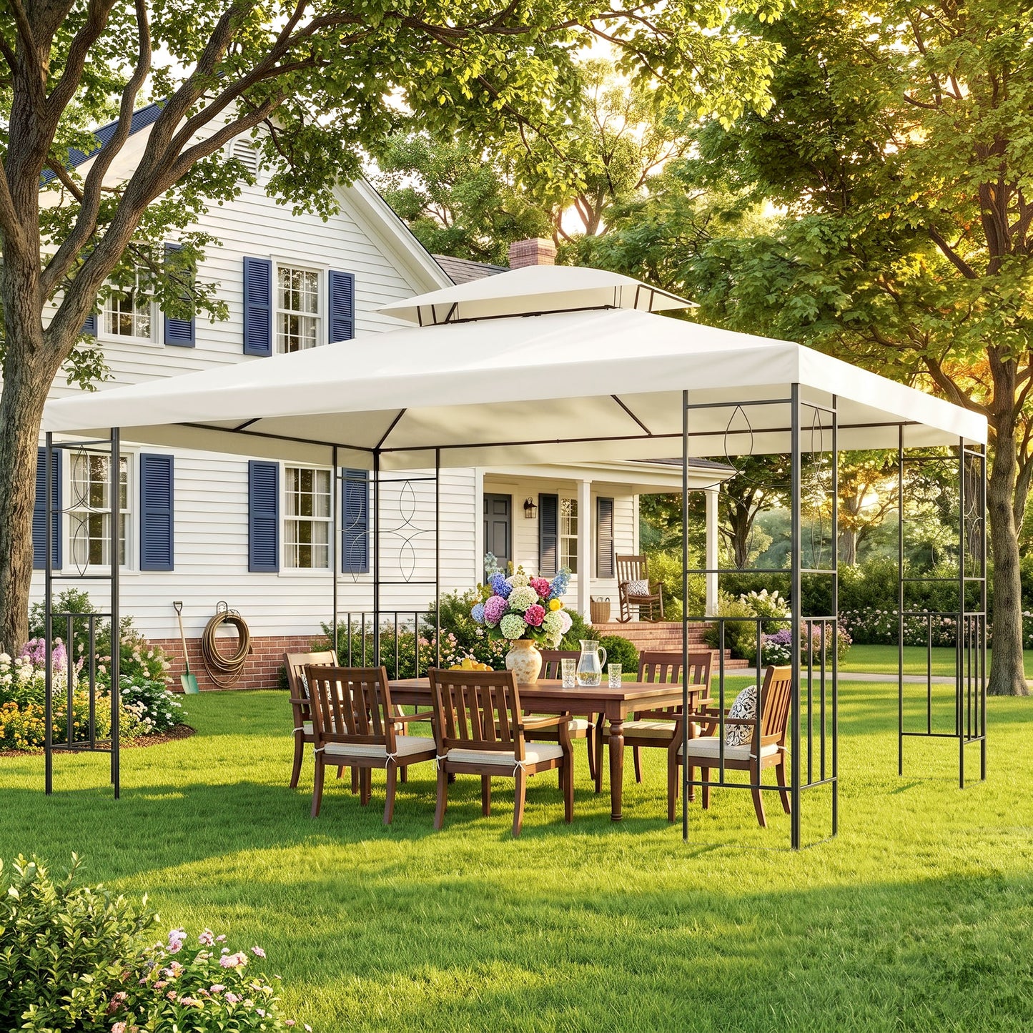 Gazebo acier double toit ventilé 10x13pi