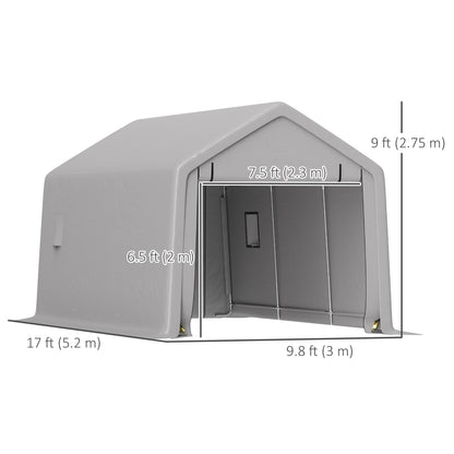 Abri-auto portable 10 x 17 pi porte zippée
