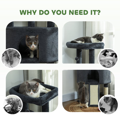 Arbre à chat multi-niveaux avec condo et hamac 119 cm
