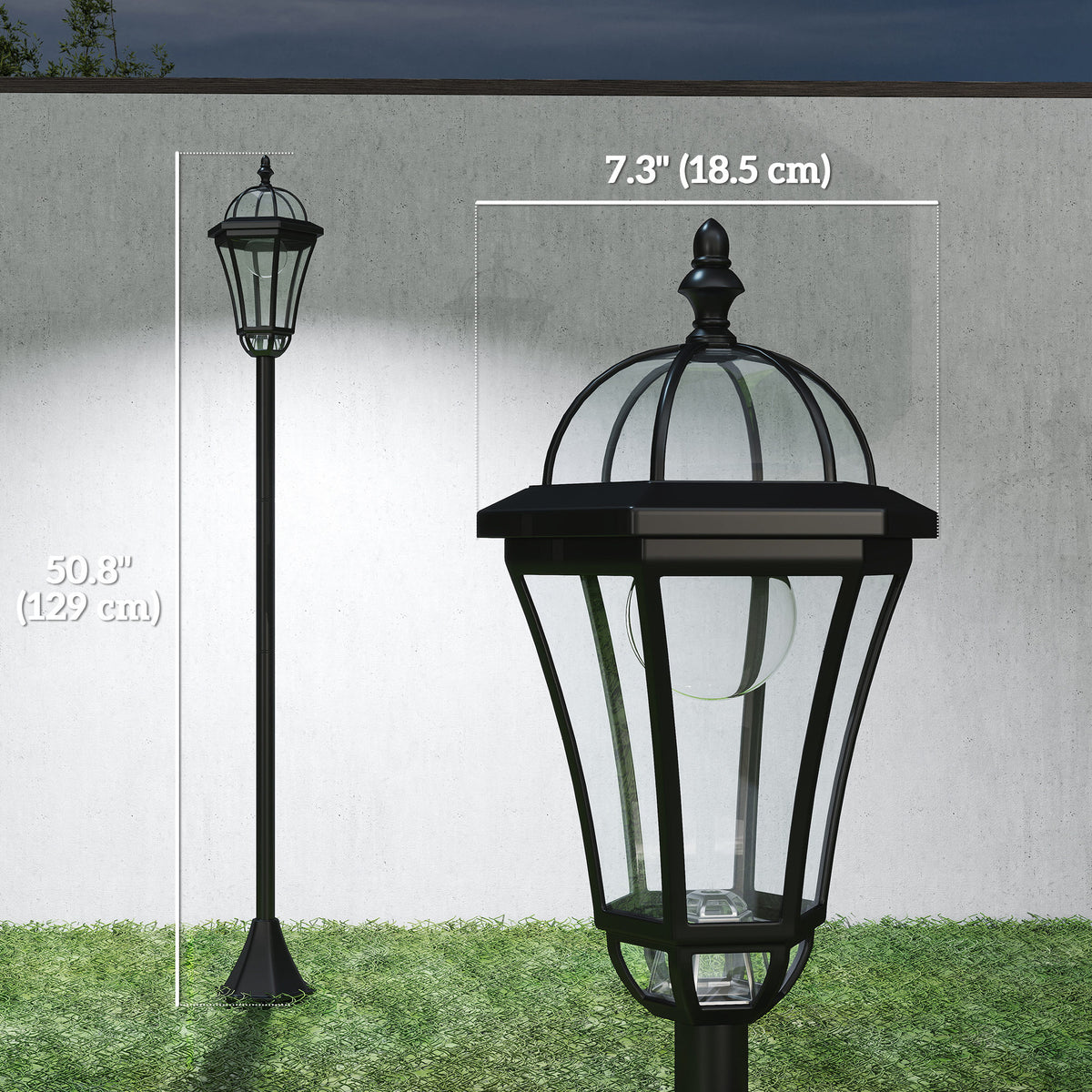 Lampadaires solaires LED de jardin, ensemble de 2