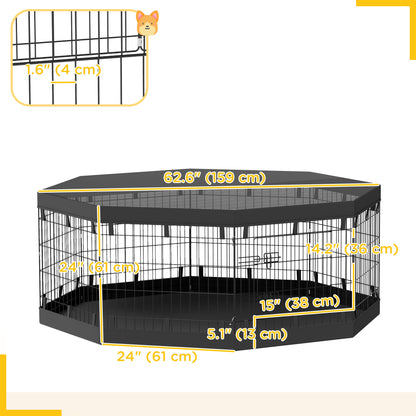 Parc pour chien pliable 8 panneaux avec couverture