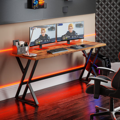 Bureau d'ordinateur industriel style rustique