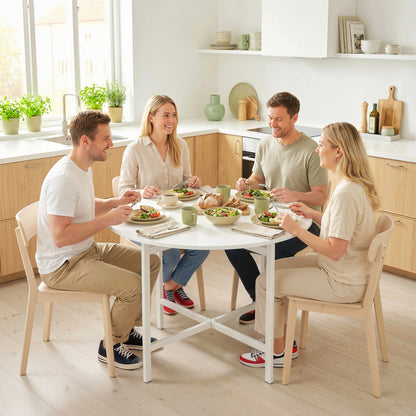 Table à manger pliante ronde pour petits espaces