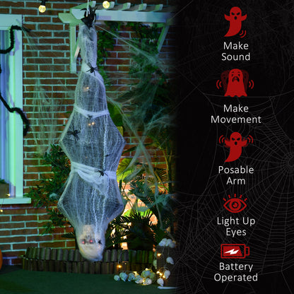 Momie suspendue animée avec toile d'araignée — Halloween