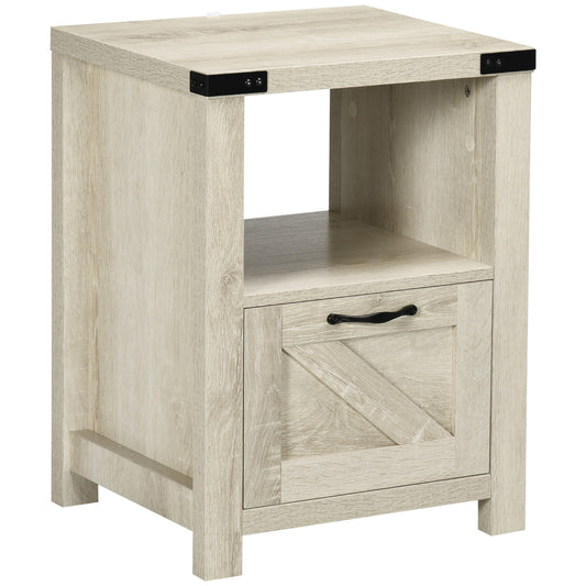 Table de chevet style fermette avec tiroir et tablette