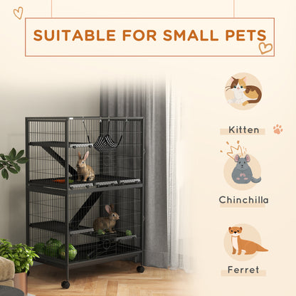 Cage pour petits animaux à roulettes sur 5 niveaux