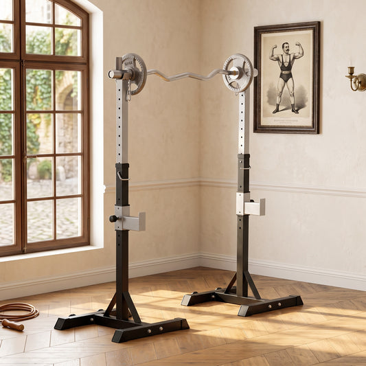 Support à squat ajustable robustesse acier — Lot de 2
