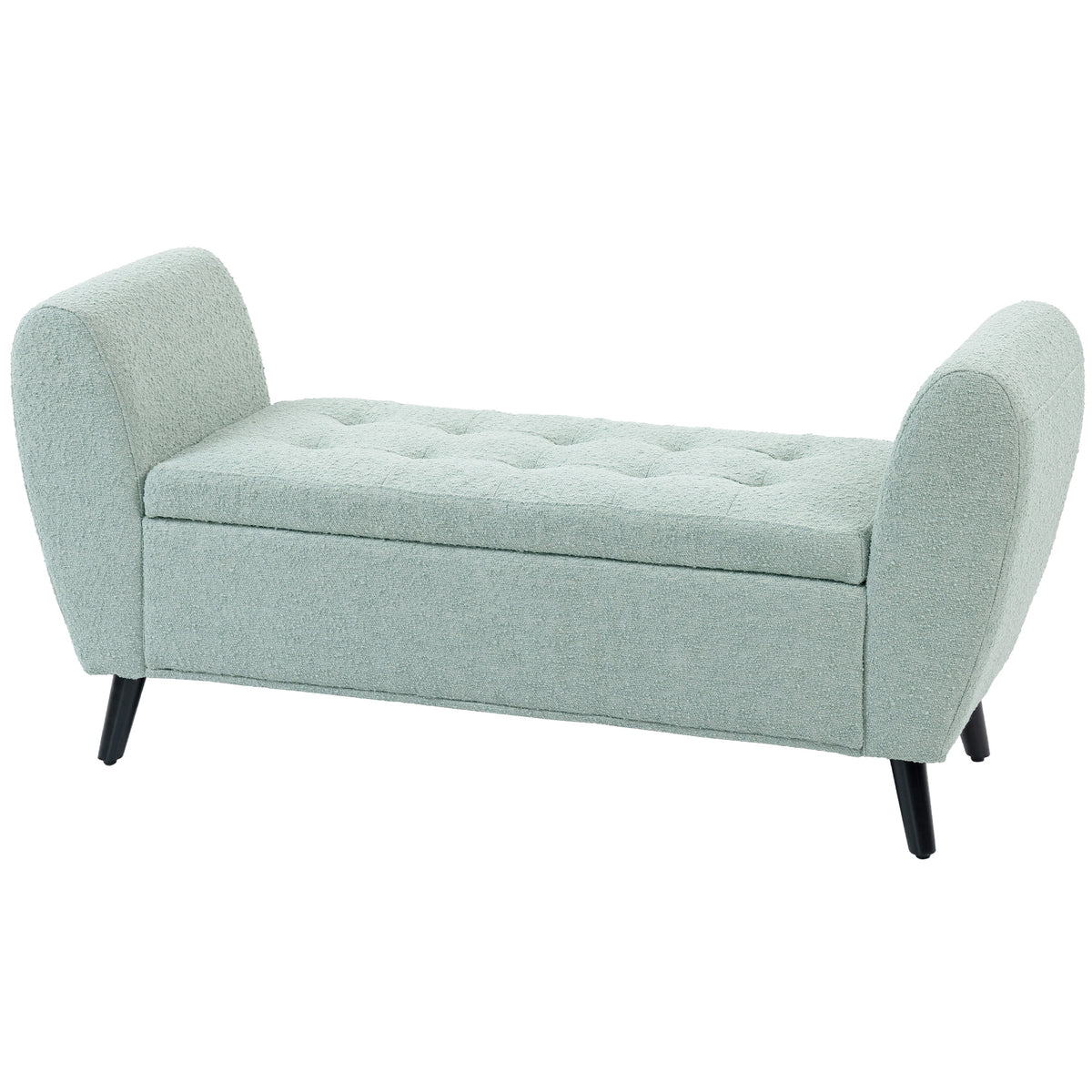 Banc de rangement capitonné moderne avec accoudoirs