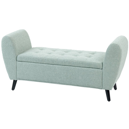 Banc de rangement capitonné moderne avec accoudoirs