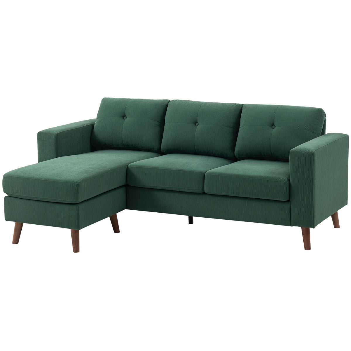 Sofa sectionnel en velours côtelé avec chaise longue réversible