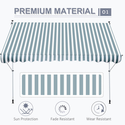 Store rétractable manuel patio sol plafond 305x152cm ajustable