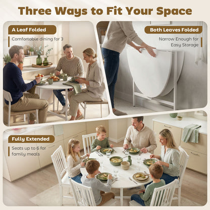 Table à manger pliante ronde pour petits espaces