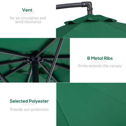 Parasol déporté patio 10 pieds cantilever avec base croisée