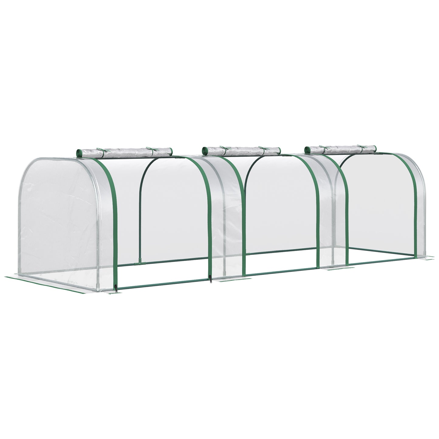 Serre tunnel portable 396 x 91 x 76 cm avec 4 portes