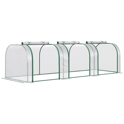 Serre tunnel portable 396 x 91 x 76 cm avec 4 portes