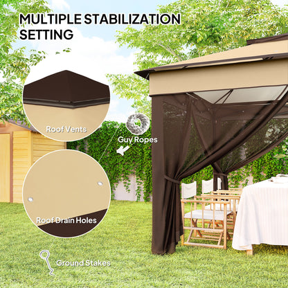 Gazebo pop-up instantané avec rideaux moustiquaires amovibles