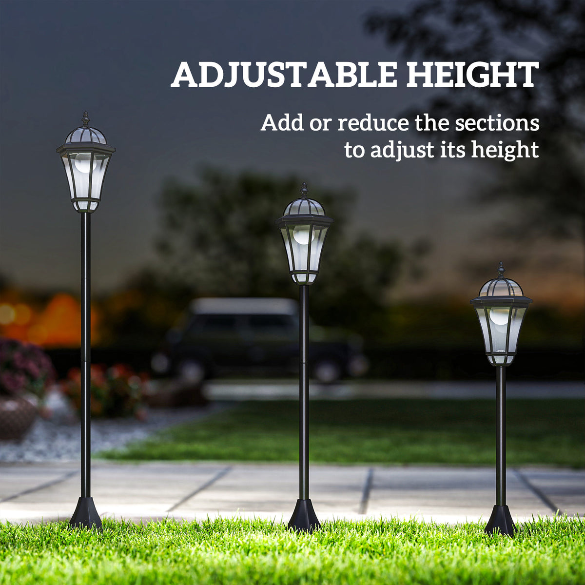 Lampadaires solaires LED de jardin, ensemble de 2