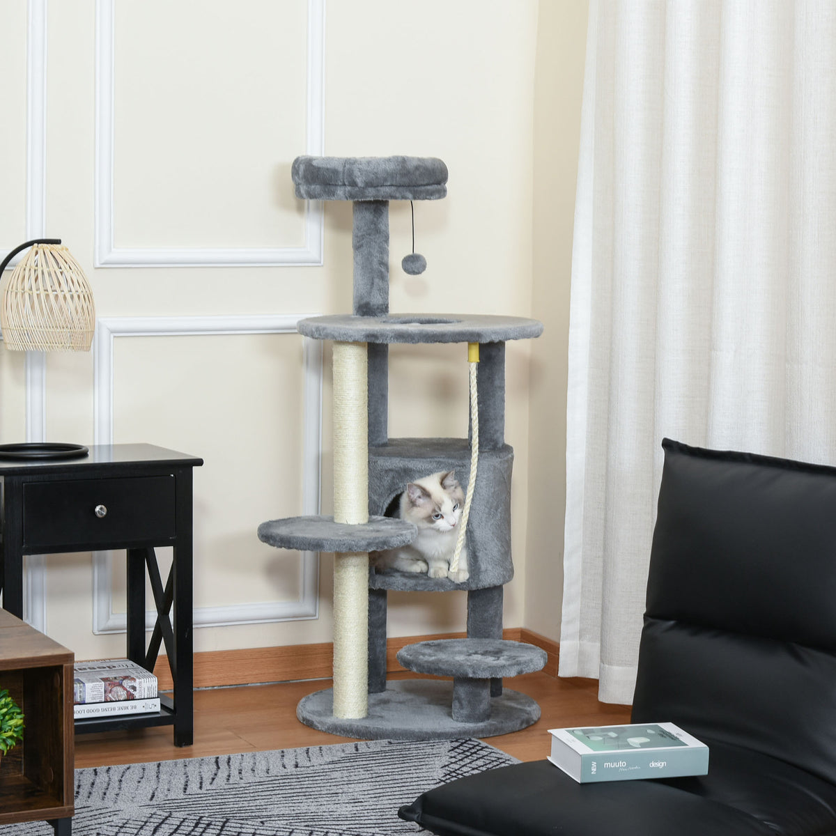 Arbre à chat multiétage avec condo et griffoirs