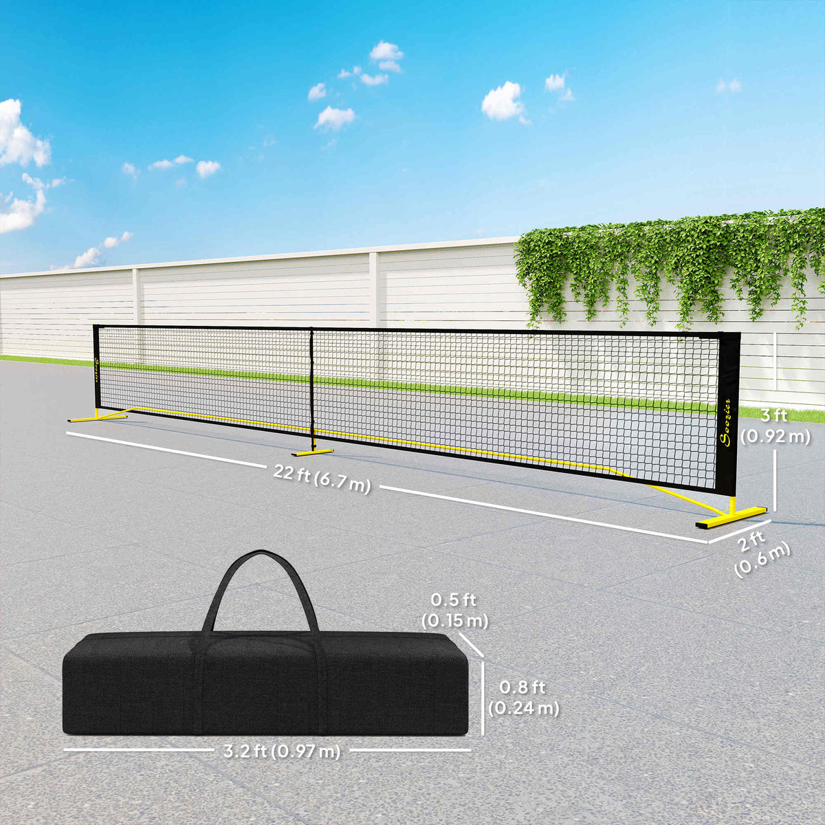 Filet de pickleball portable officiel avec sac de transport
