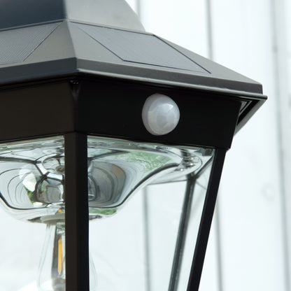 Lampadaire Solaire Outsunny 196cm Détecteur Mouvement Extérieur Noir