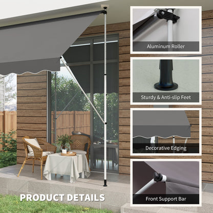 Store rétractable manuel patio sol plafond 305x152cm ajustable