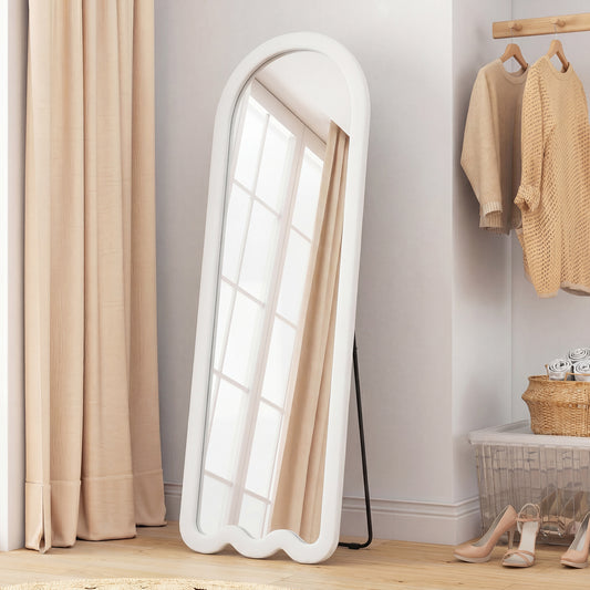 Miroir pleine longueur cadre velours voûté arqué
