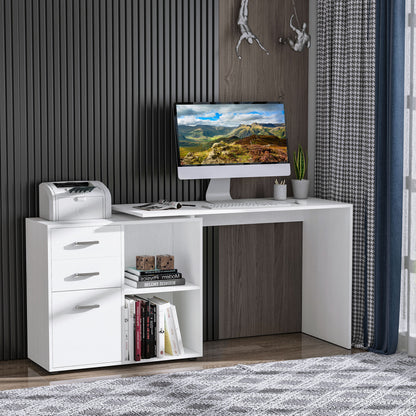 Bureau d'ordinateur en L convertible