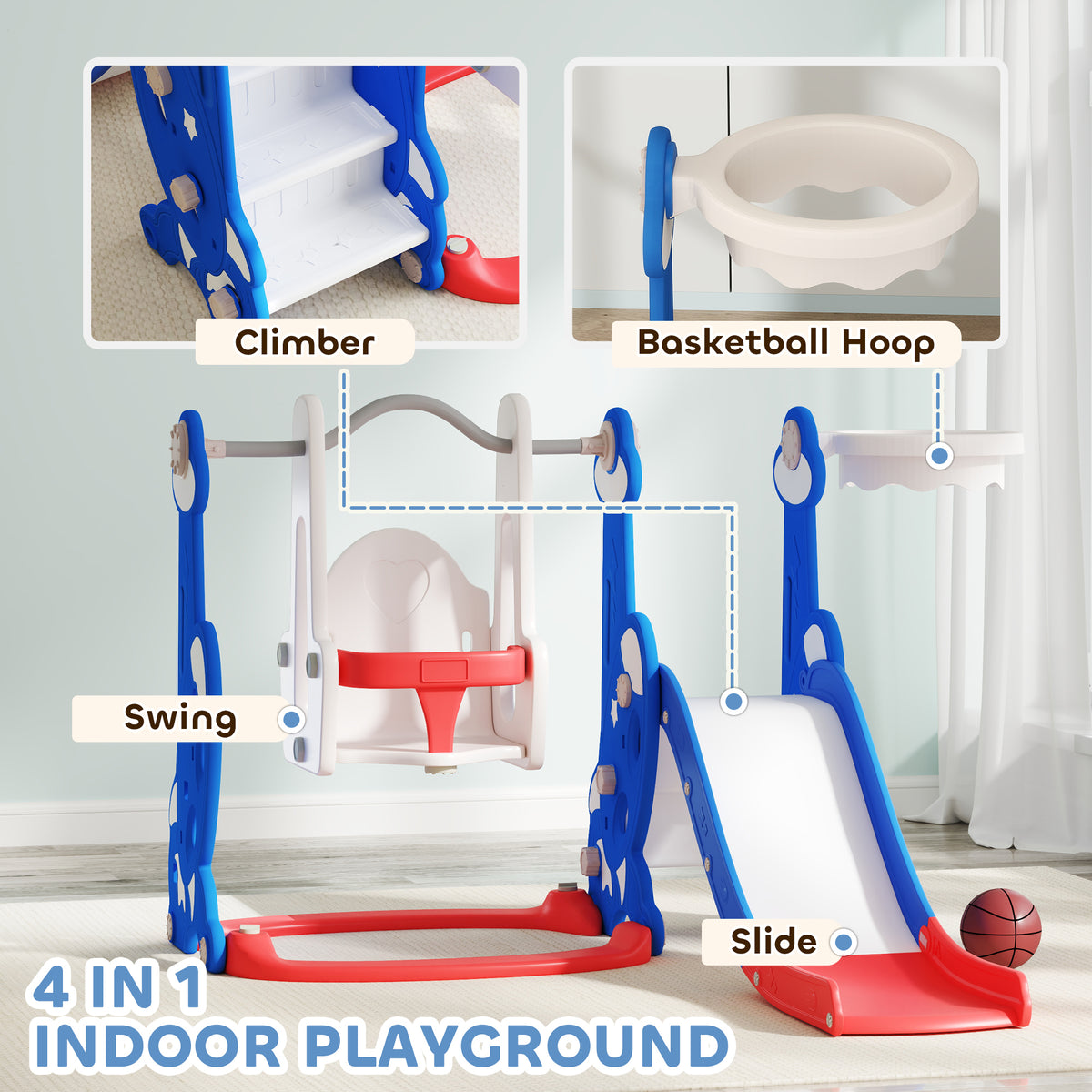 Ensemble glissade et balançoire 8 en 1 pour tout-petits