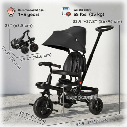 Tricycle évolutif 5-en-1 pour tout-petits
