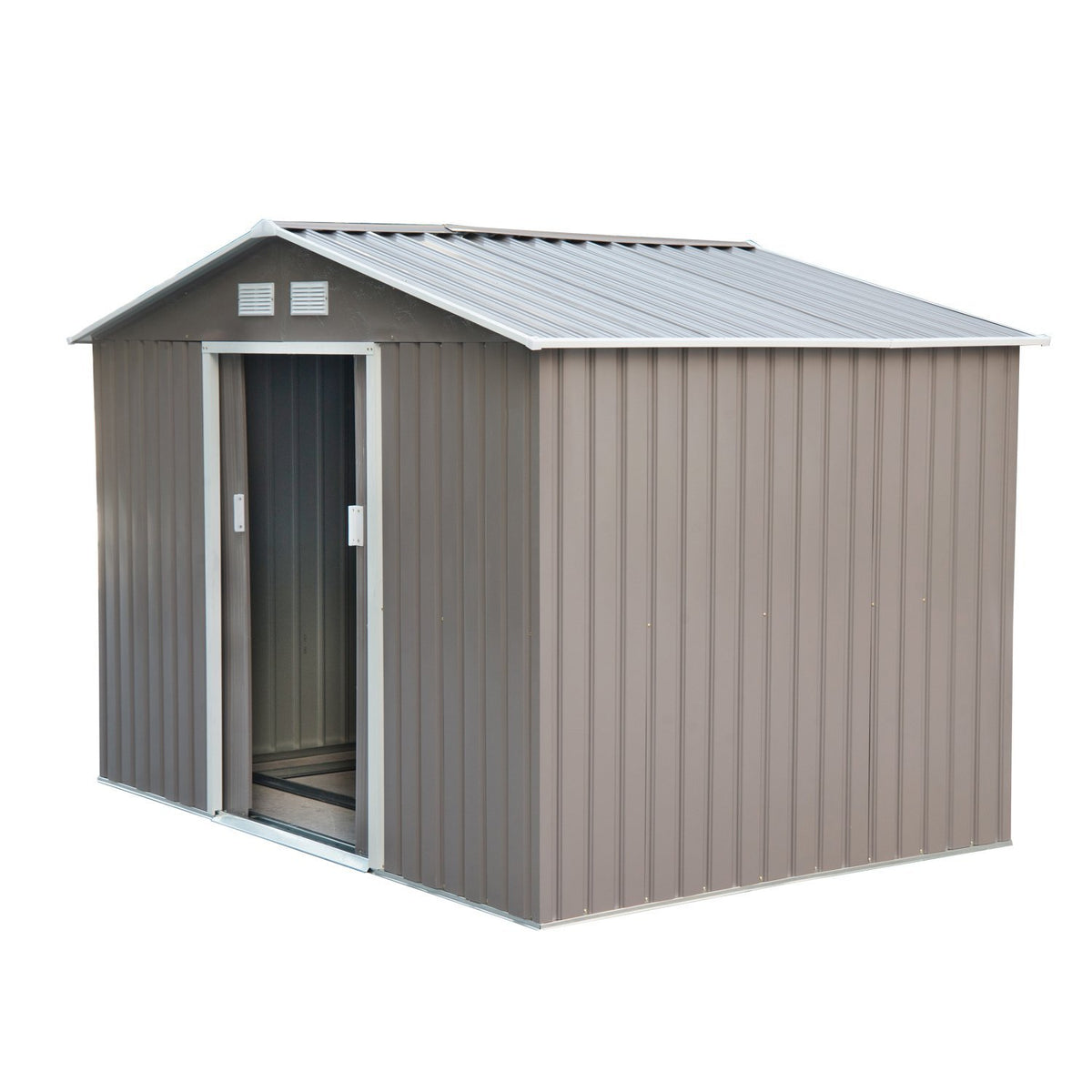Abri de jardin métal 2,7 x 1,9 m — gris