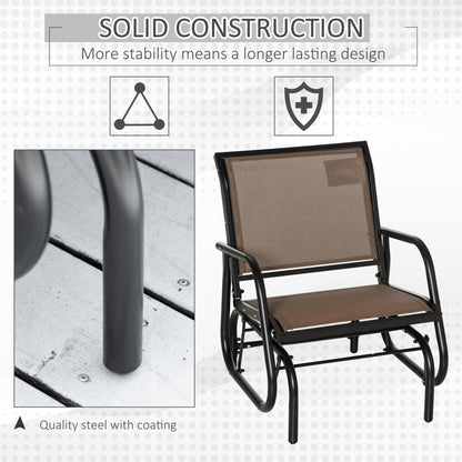Chaise balançoire d'extérieur à glissement en acier