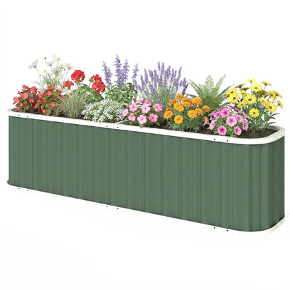 Outsunny 61cm Deep Raised Garden Bed - 220cm Galvanized Steel