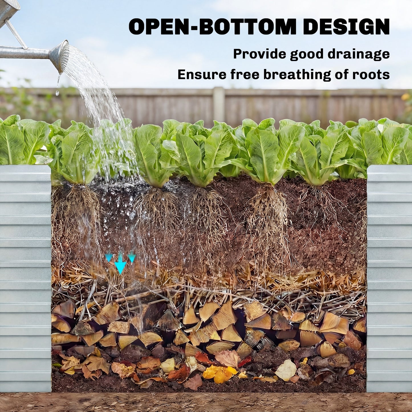 Bac de jardinage surélevé galvanisé extra profond 240x120x60cm