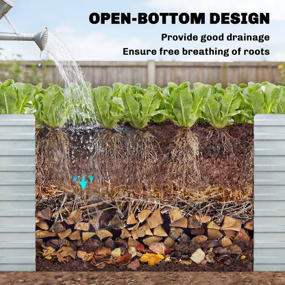 Bac de jardinage surélevé galvanisé extra profond 240x120x60cm