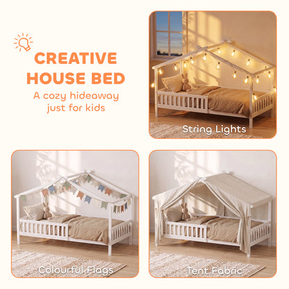 Lit enfant maison Montessori bois avec toit