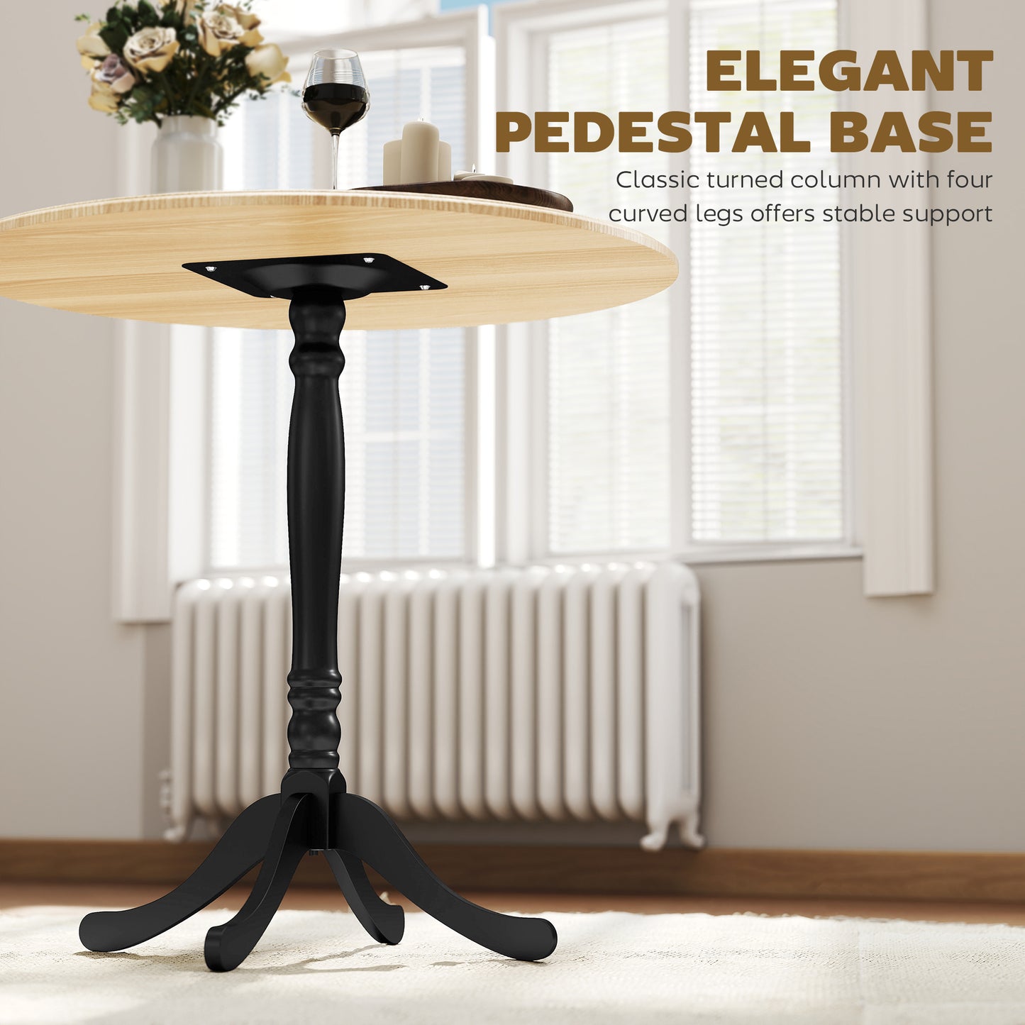 Table de salle à manger ronde à piédestal 80 cm