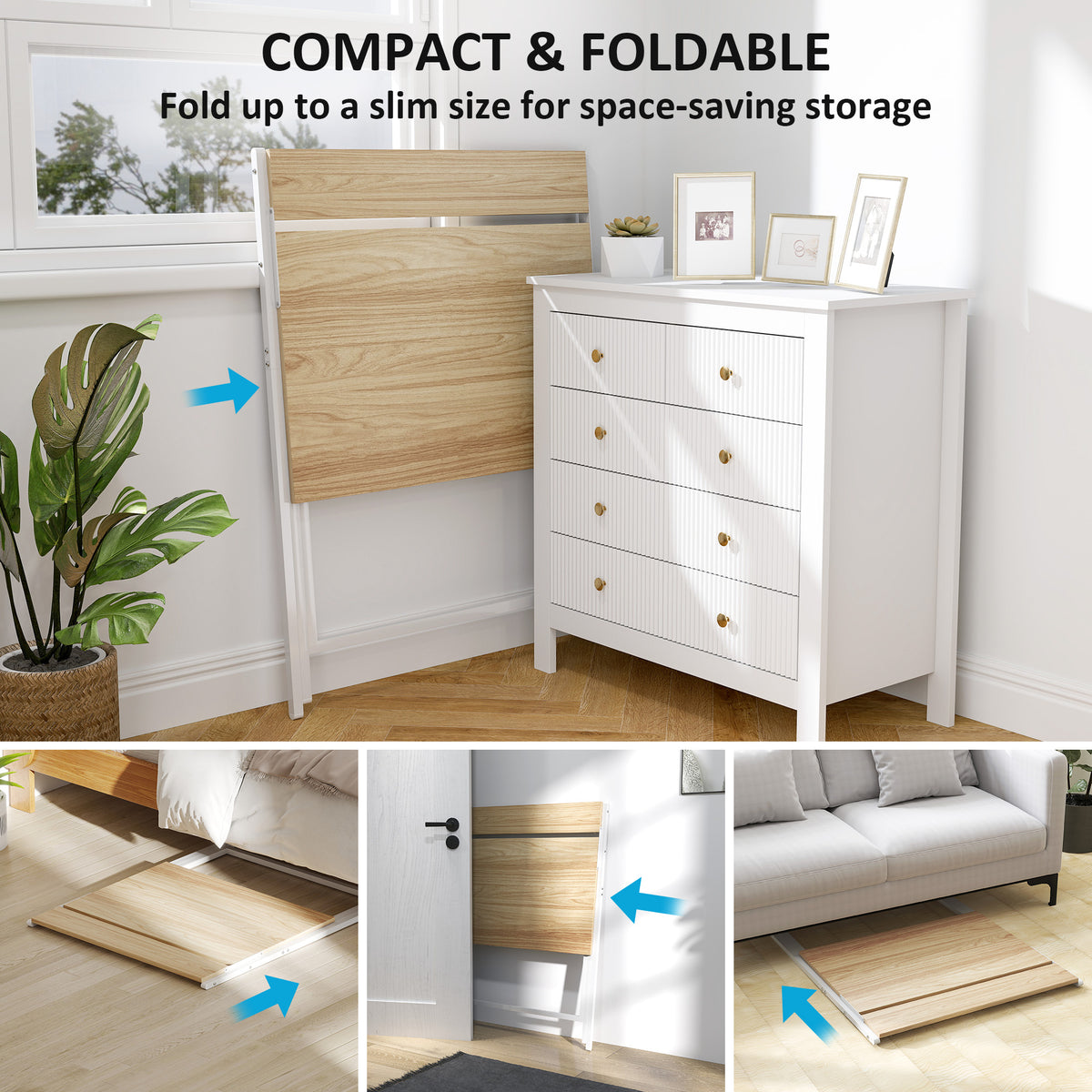 Bureau d'ordinateur pliant avec tablette pour moniteur