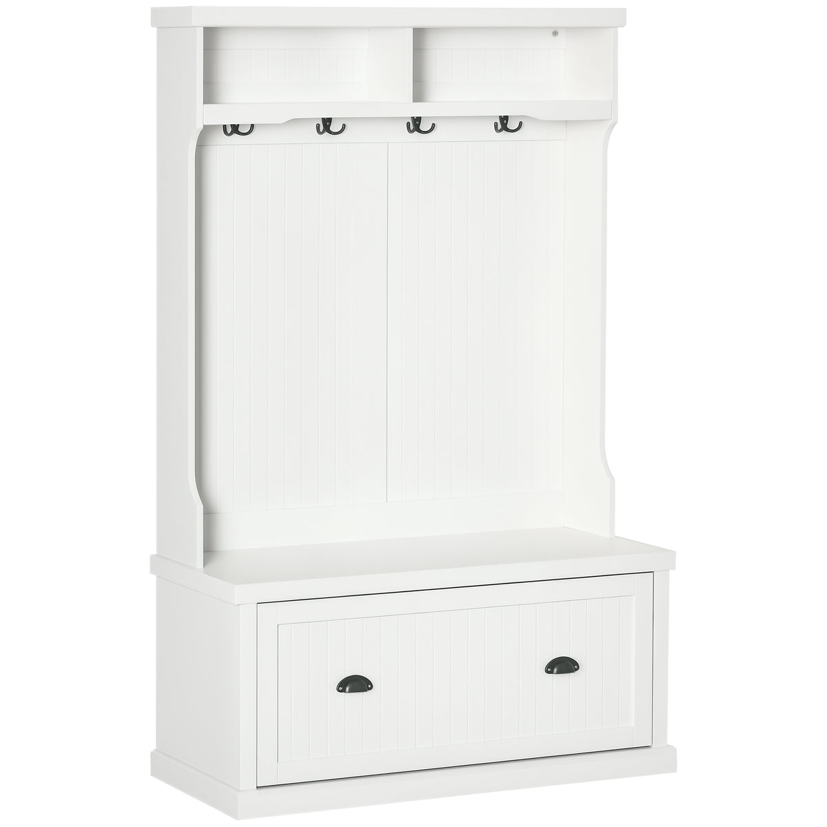Meuble d'entrée avec banc de rangement et patères 164 cm
