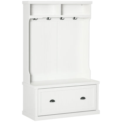 Meuble d'entrée avec banc de rangement et patères 164 cm