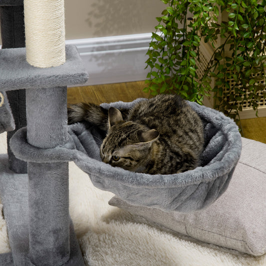 Arbre à chat multi-niveaux avec poteaux en sisal