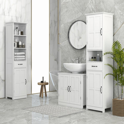 Meuble sous-lavabo double porte avec tablette ajustable