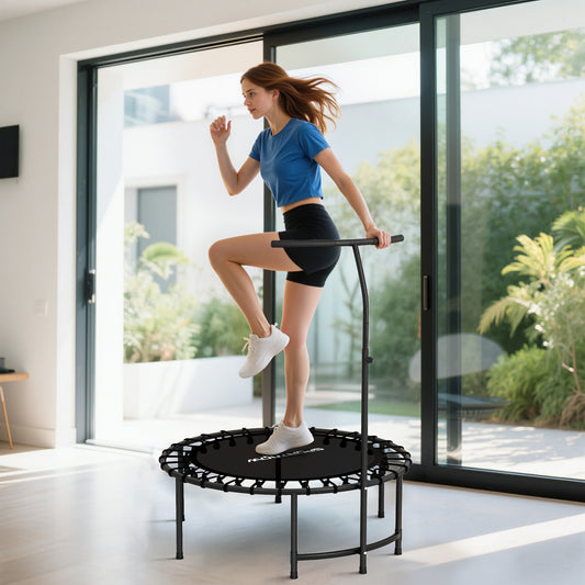 Mini trampoline de fitness pliable poignée réglable
