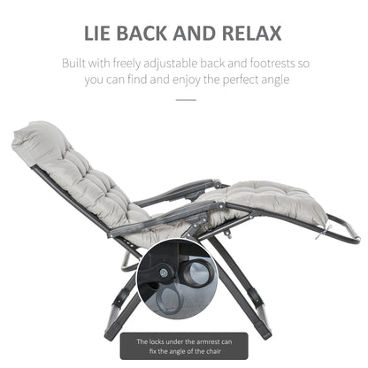 Chaise longue zéro gravité pliante avec coussin amovible