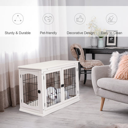 Cage chien table d'appoint 2 portes 26 pouces