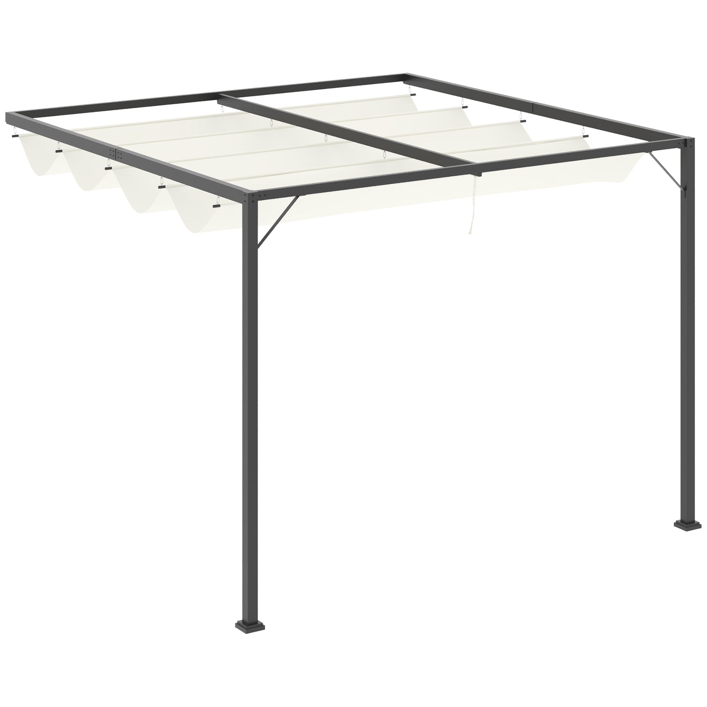 Pergola extérieure rétractable 3x3m cadre métal