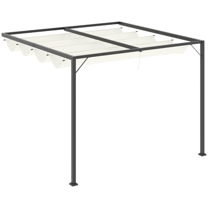 Pergola extérieure rétractable 3x3m cadre métal