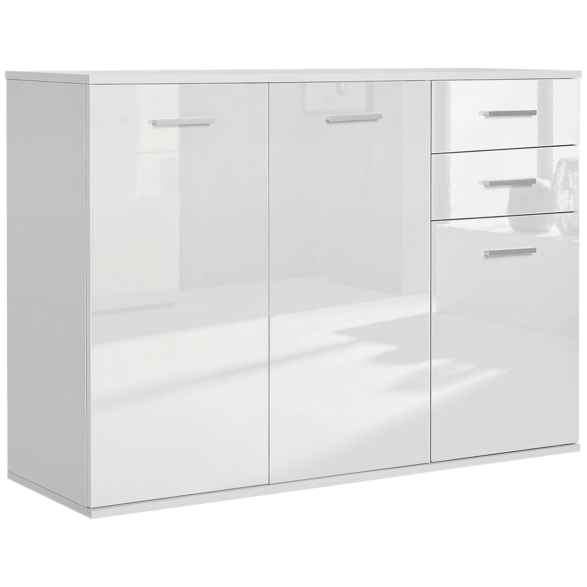 Buffet haut brillant avec tiroirs et portes