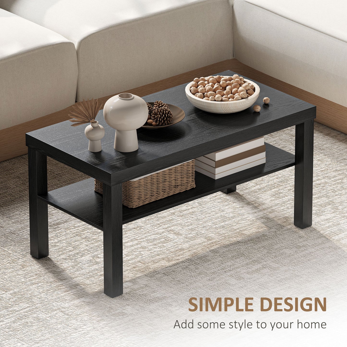 Table basse à deux niveaux en bois d'ingénierie
