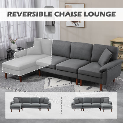 Sofa sectionnel en L avec chaise longue interchangeable