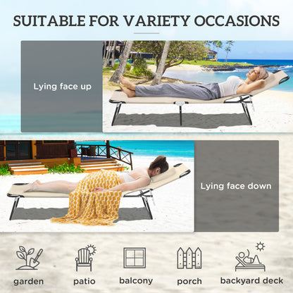 Chaise longue pliante avec trou visage ajustable